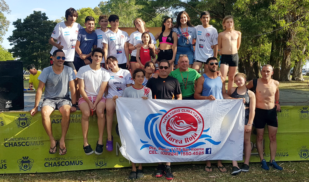 Natación | 15 podios para Marea Roja en el certamen Aguas Abiertas Chascomús