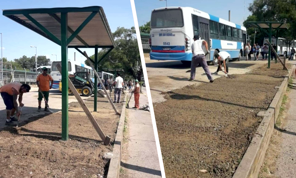 Korn | Comenzaron a construir paradas de colectivos en la zona de la estación