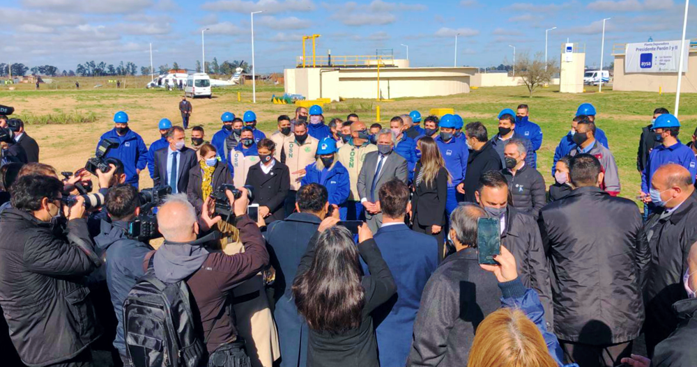Guernica | Alberto Fernández inauguró una segunda planta de tratamiento cloacales