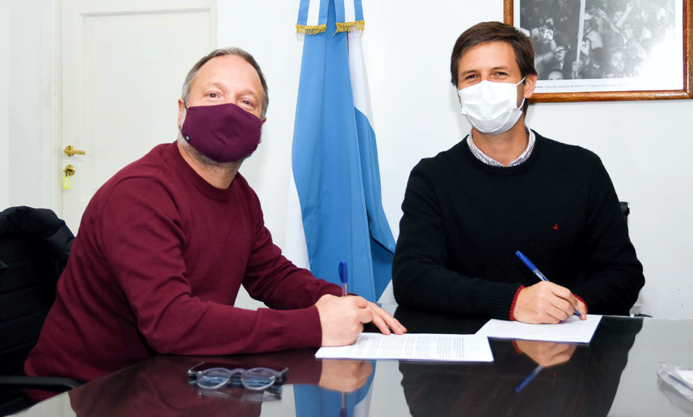 San Vicente | Sabbatella y Mantegazza firman acuerdo para la recuperación del EcoPunto de la Ruta 16