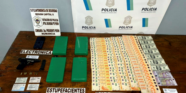 Presidente Perón | Detienen a cuatro delincuentes y les incautan 4 kilos de cocaína