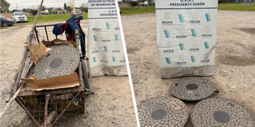 Policiales | Detienen a dos sujetos que robaban tapas de las cámaras de las cloacas