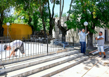Educación | Mantegazza visitó las obras de puesta en valor del Jardín 901 de San Vicente