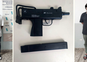 San Vicente | Los detienen por ir “pisteando” y les encuentran réplica de arma semiautomática
