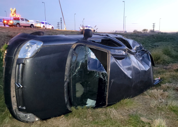 San Vicente | Dos policías bonaerenses sufrieron heridas graves tras volcar en la rotonda de las rutas 6 y 16